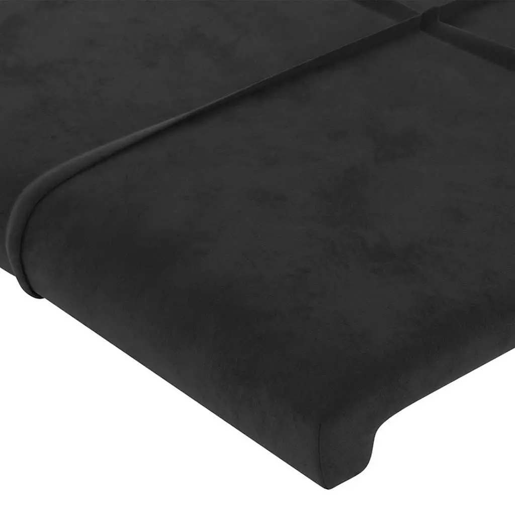 LED Headboard Velvet Black 144cm Adjustable Height with Colourful LED Lighting
