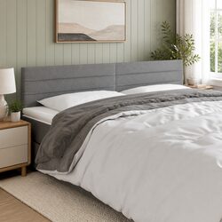 LED Headboard 160cm Dark Grey Fabric Adjustable Height