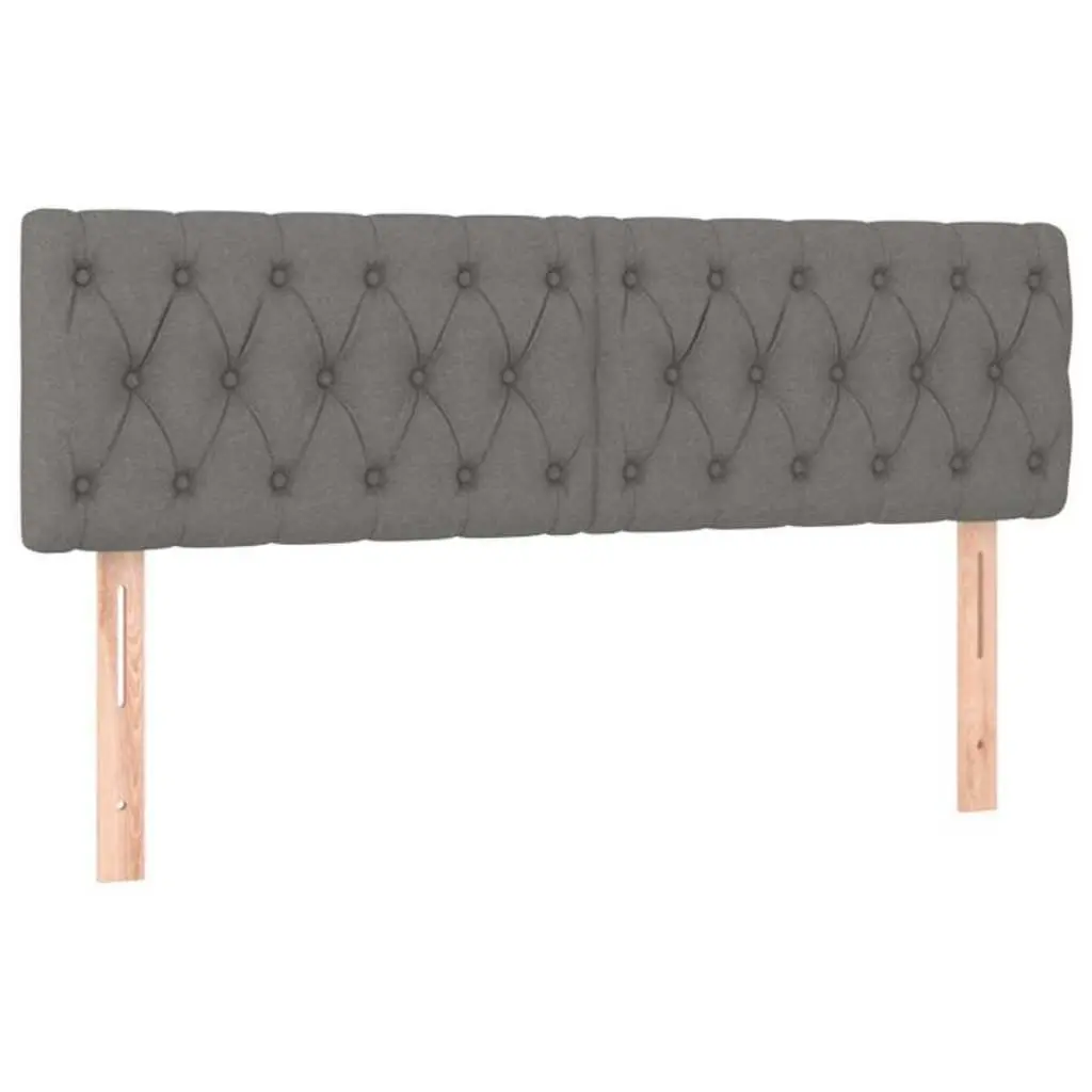 Adjustable Height LED Headboard Grey Fabric 160 cm Modern Bed Back Support