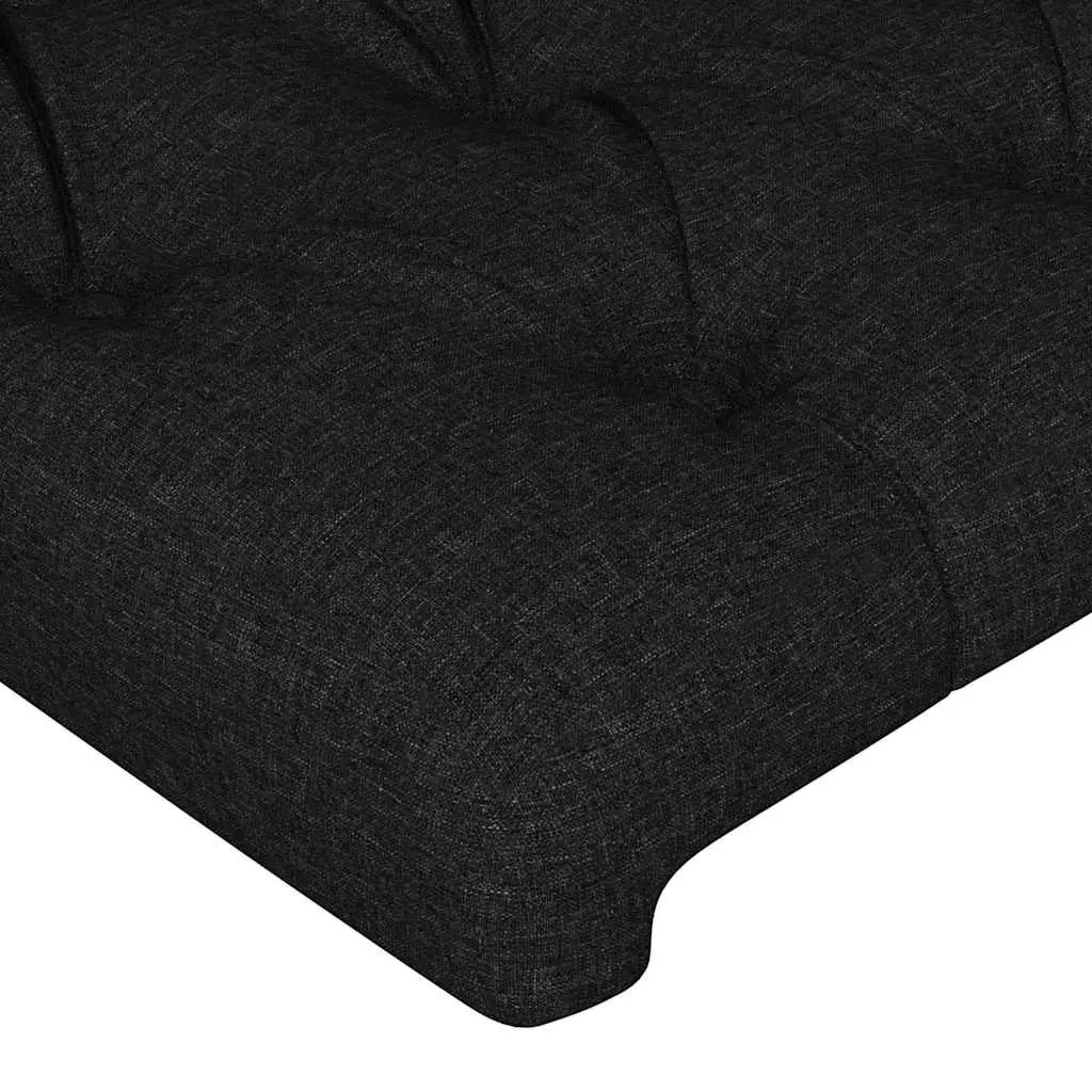 LED Headboard Adjustable Height 160 cm Black Fabric