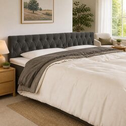 Adjustable Height LED Headboard 200 cm Grey Velvet