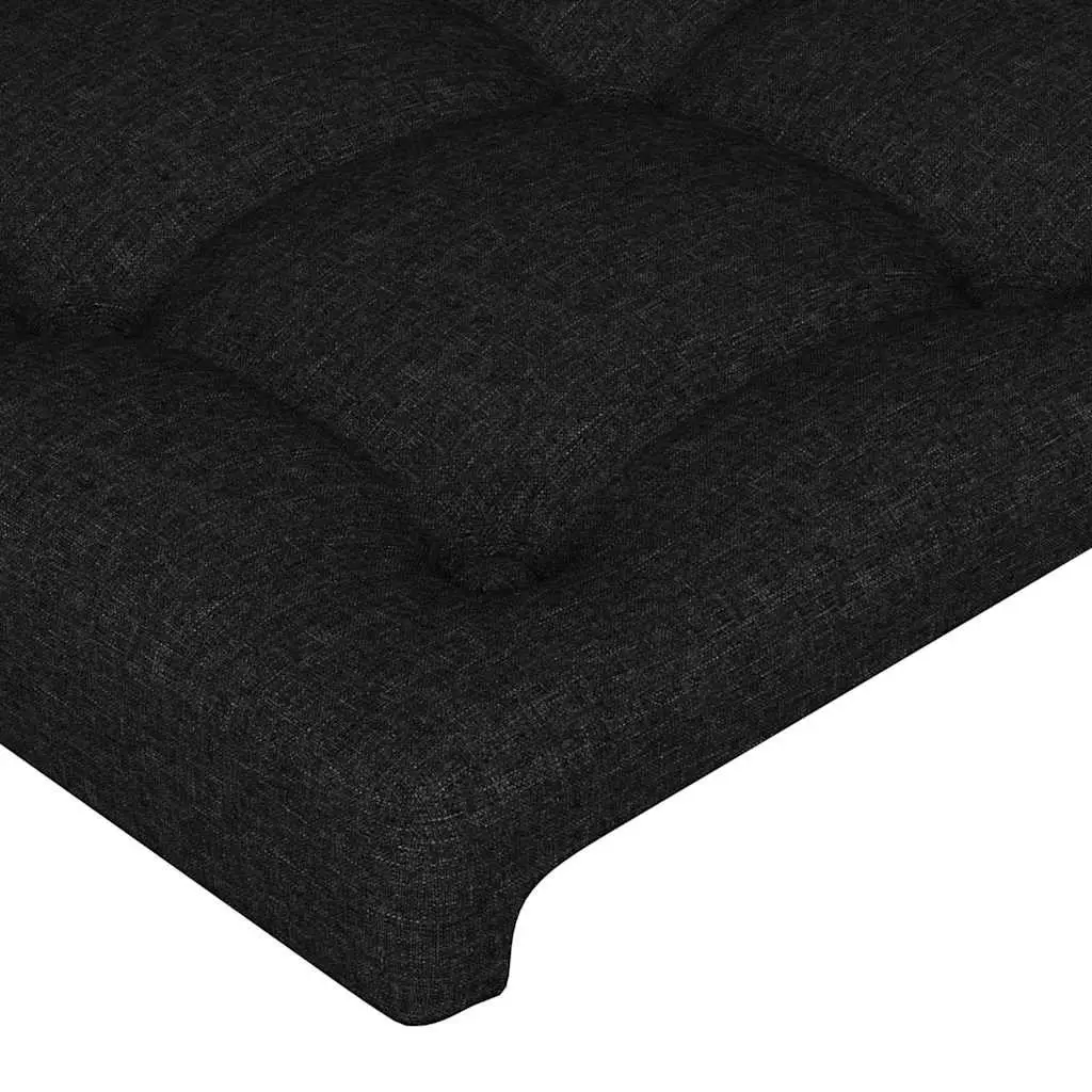 LED Headboard Colourful Ambient Lighting Black Fabric Adjustable Height 144cm