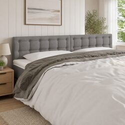 Adjustable Height LED Headboard 160 cm Dark Grey Fabric