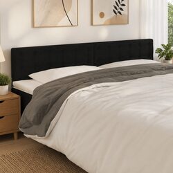 LED Headboard Black Fabric 200 cm with Adjustable Height