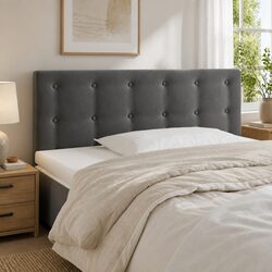 LED Headboard 100cm Dark Grey Velvet with Adjustable Lights