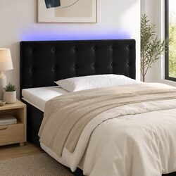 Black Velvet LED Headboard 100cm with Adjustable Height