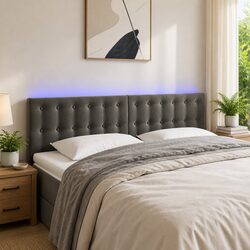 LED Headboard in Dark Grey Velvet 144cm Specifications