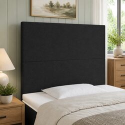 Black Fabric LED Headboard 80 cm Adjustable Height Design
