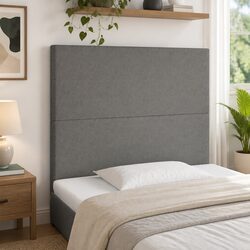 LED Headboard 100cm Adjustable Height in Dark Grey Fabric