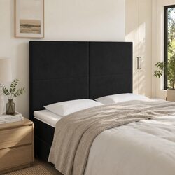 144cm Black Velvet LED Headboard with Adjustable Lighting