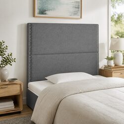 80cm Adjustable LED Headboard in Dark Grey Fabric