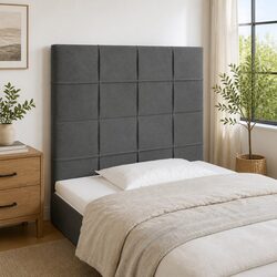 100cm Velvet Upholstered LED Headboard with Colorful Lights
