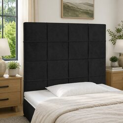Black Velvet Adjustable Height LED Headboard 100cm