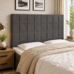 LED Headboard 144 cm Dark Grey Velvet with Adjustable Lights