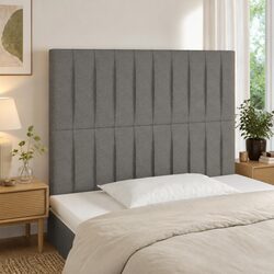 Adjustable Height LED Headboard 100cm Grey Fabric