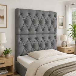 LED Headboard 80cm in Dark Grey Fabric with Adjustable Lights