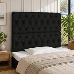 Adjustable Height LED Headboard 100cm in Black Fabric