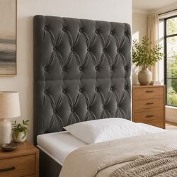 80 cm LED Headboard Velvet Bed Frame with Backrest