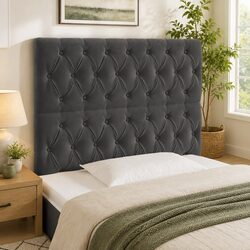 100cm LED Headboard in Dark Grey Velvet