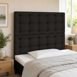 LED Headboard in Black Fabric 80cm with Adjustable Height