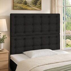 100cm Black Fabric LED Headboard with Adjustable Height