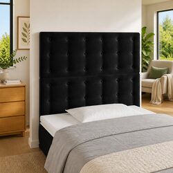 100cm LED Headboard in Black Velvet with Adjustable Height