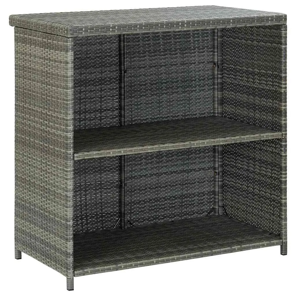 3 Piece Bar Set Poly Rattan Outdoor Garden Table Stools Patio Furniture Grey