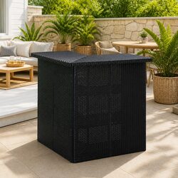 Black Corner Bar Table with Three Storage Shelves