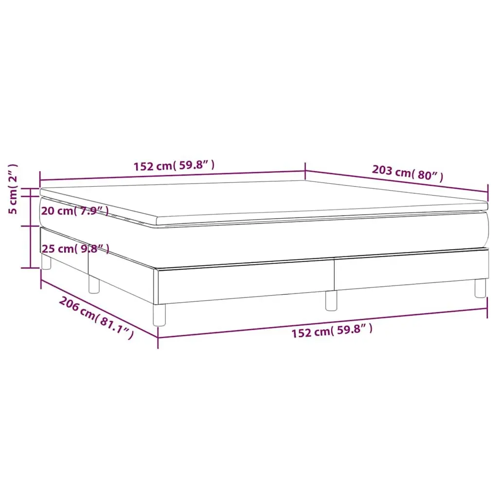 Box Spring Bed with Mattress Medium-Hard Support Queen Size 152x203 cm Grey Fabric