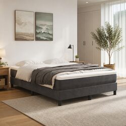 Box Spring Bed with Pocket Spring Mattress, 153x203 cm