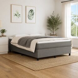 Modern Queen Box Spring Bed with Pocket Spring Mattress
