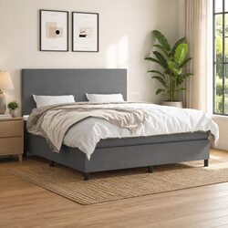 Stylish Queen Box Spring Bed with Pocket Spring Mattress