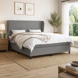 Modern Queen Size Box Spring Bed with Stylish Mattress