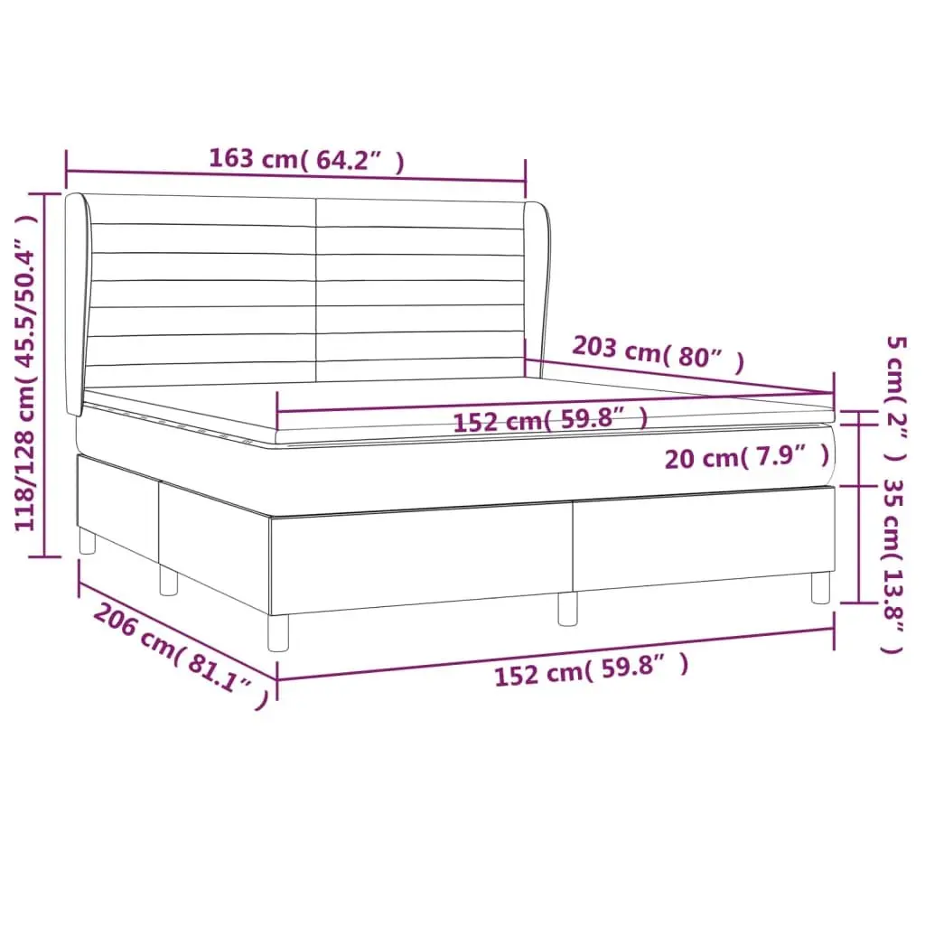 Box Spring Bed with Pocket Spring Mattress Adjustable Headboard Queen Size Dark Grey Fabric