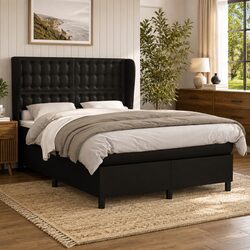 Box Spring Bed with Pocket Spring Mattress and Headboard