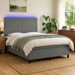 Box Spring Bed with Pocket Spring Mattress and Adjustable Headboard
