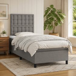 King Single Box Spring Bed with Pocket Spring Mattress and LED