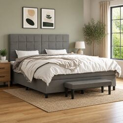 Queen Size Box Spring Bed with Pocket Spring Mattress
