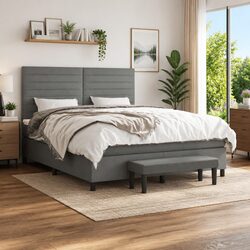 Queen Size Box Spring Bed with Pocket Spring Mattress and Bench