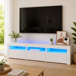 TV Cabinet with RGB LED Lights – Engineered Wood