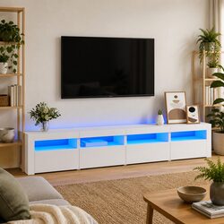 Contemporary TV Cabinet with Integrated RGB LED Lights