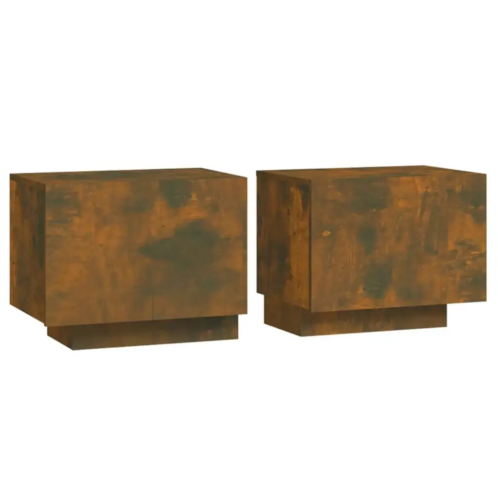 Bedside Table Engineered Wood Spacious Storage Compact Brown