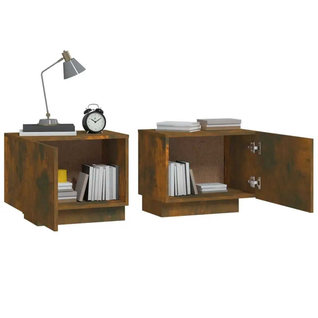Bedside Table Engineered Wood Spacious Storage Compact Brown