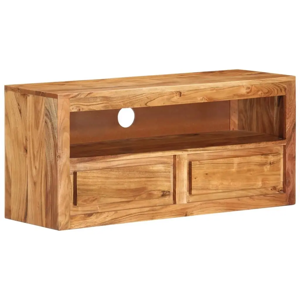 TV Cabinet Solid Wood Acacia Storage Drawers 88x30x40 cm Brown
