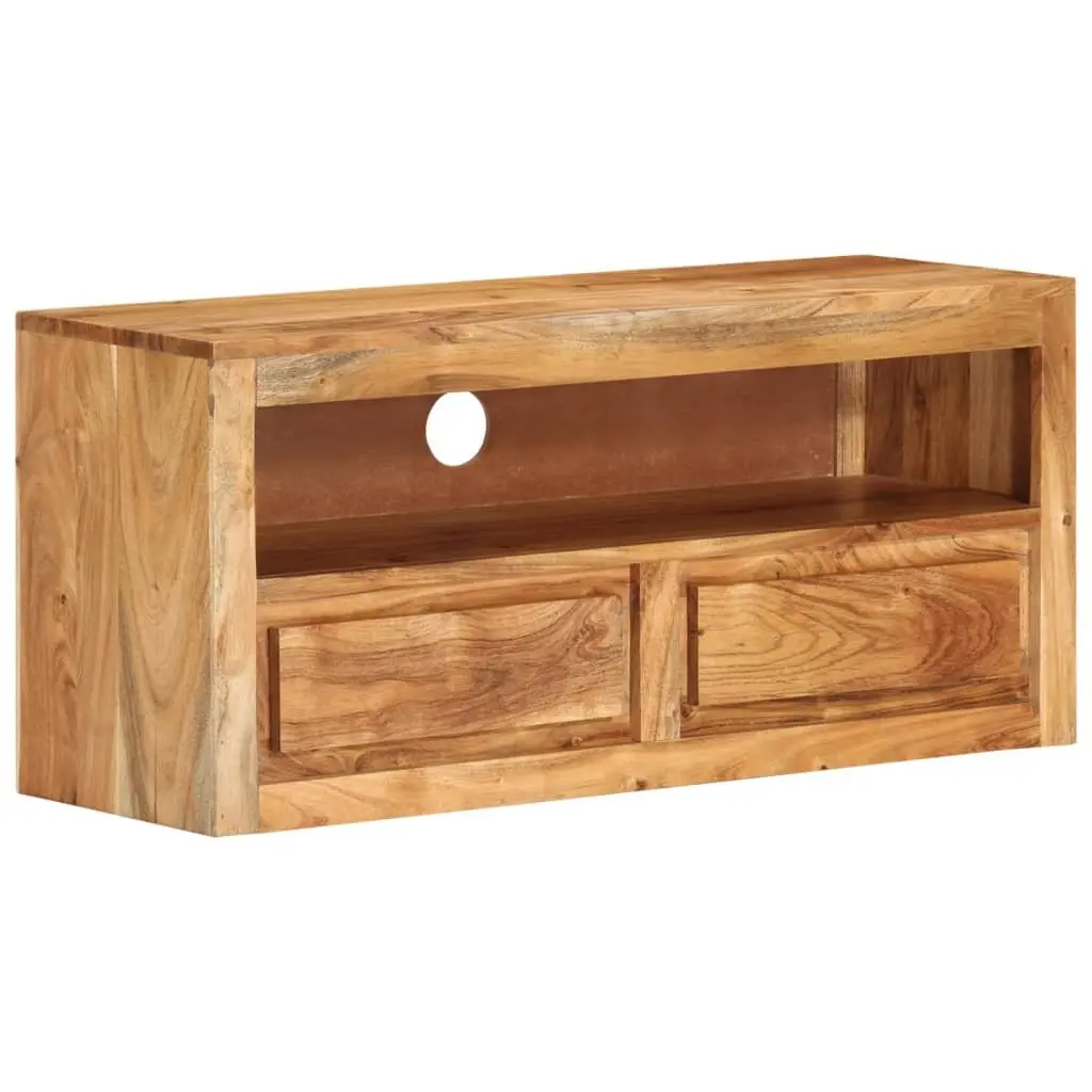 TV Cabinet Solid Wood Acacia Storage Drawers 88x30x40 cm Brown