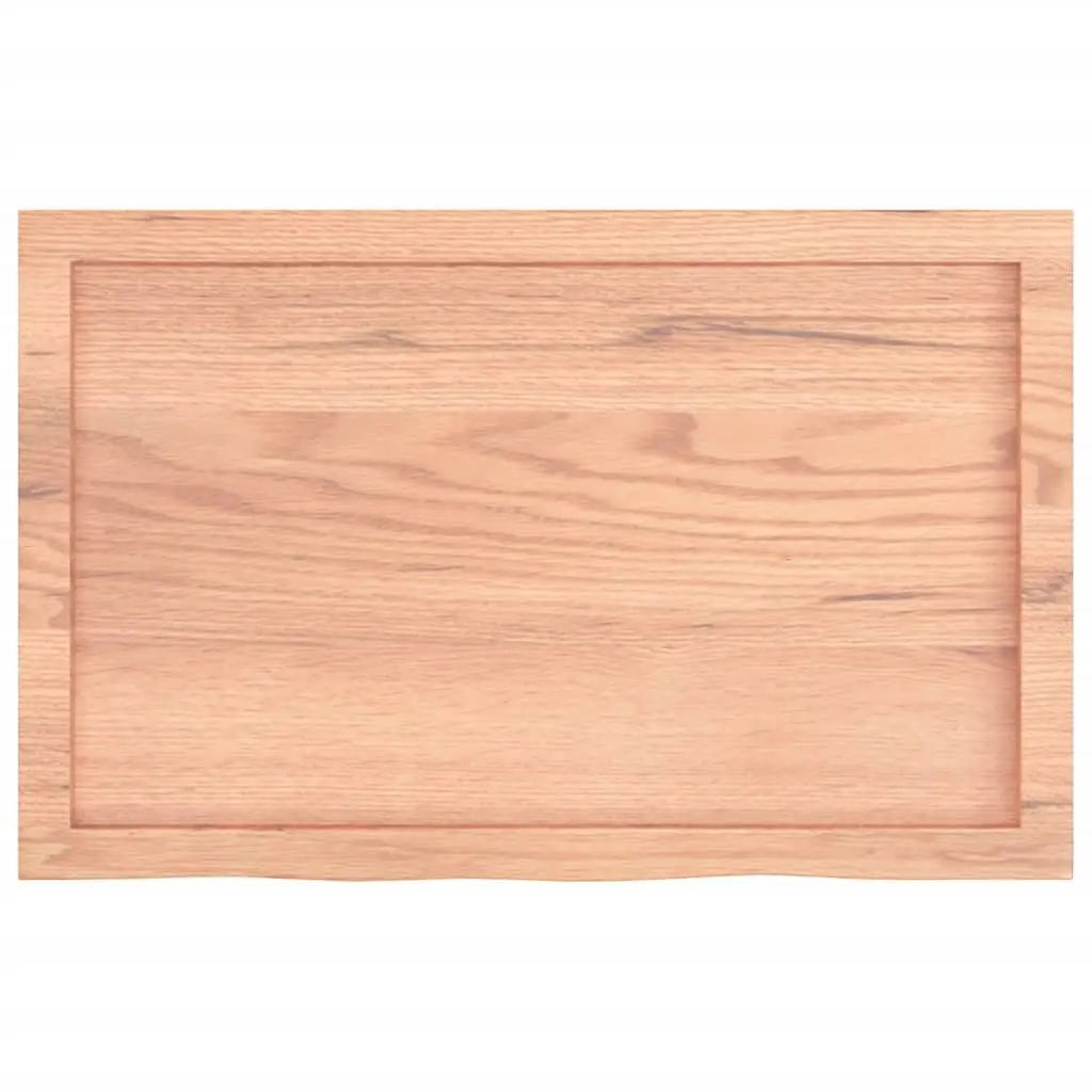 Solid Oak Wood Table Top Light Brown 80x50x4cm Handcrafted Replacement Surface