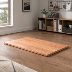 100x60x2 cm Solid Oak Table Top Brown Varnished Surface