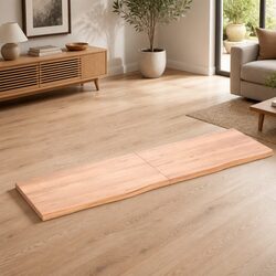 Solid Oak Wood Table Top with Live Edge 180x50cm
