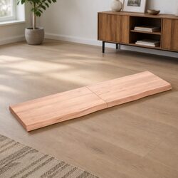 Solid Oak Wood Folding Desktop Table Top 180x50x6 cm
