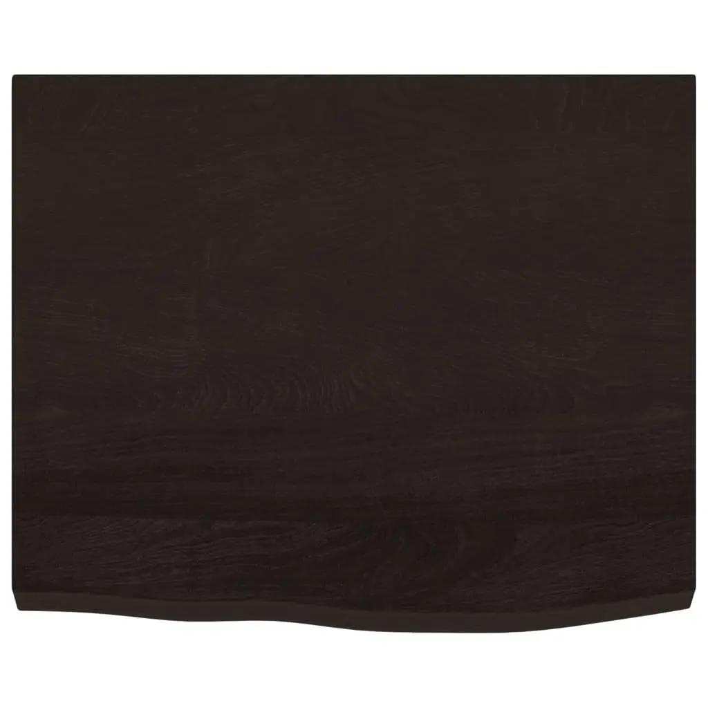 Table Top Handmade Live Edge Dark Brown 60x50x4cm Solid Oak Wood